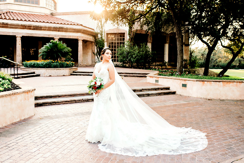 bride in wedding dress in san antonio texas